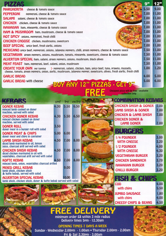 alverton takeaway menu kebab pizza