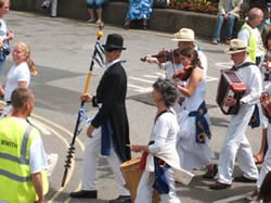 mock mayor penzance leads the mazey parade