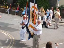 banner holders in the parade