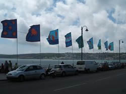 promenadde flags penzance sea front
