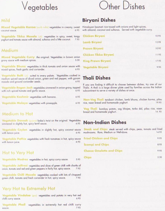 menu